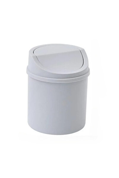 Choice Light Grey Mini Desktop Bin Small Trash Can Tube with Cover Bedroom Trash Can Garbage Can Clean Work