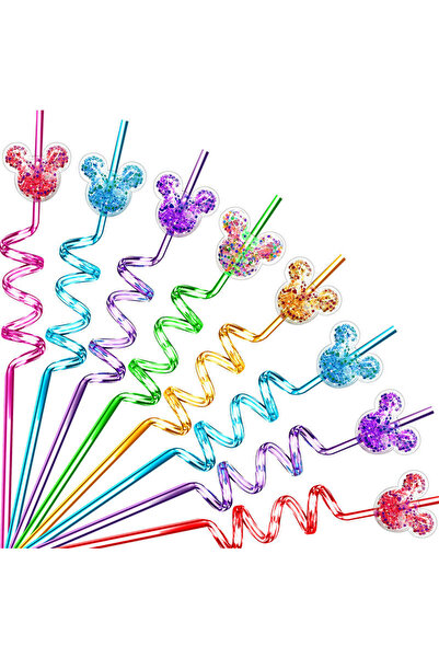 Choice Sequin Mouse 8pcs 8pcs 26cm Love Heart/Mouse/fishtail/unicorn Straw Pl...