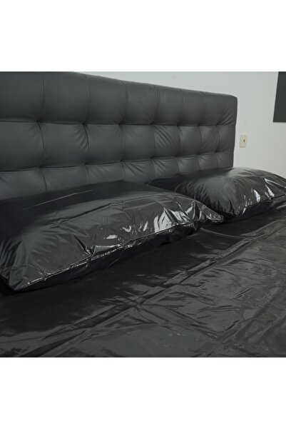 Choice Duad(51cmx71cm) 1 Pair of High-Quality Black PU Pillowcases with Zippe...
