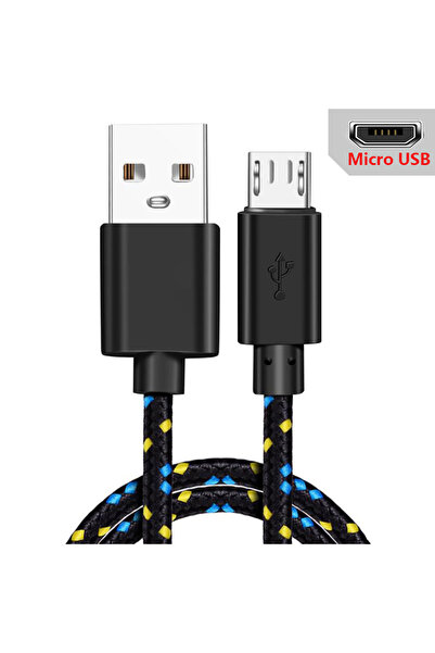 Choice كابل شحن USB A إلى Micro USB أسود بطول 3 أمتار، كابل بيانات نايلون سري...