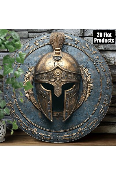 HELLOYOUNG 20x20 سم TYA42892-20x20 سم ديكور حائط خوذة محارب سبارتان - درع يوناني/روماني وشعار سبارتان M