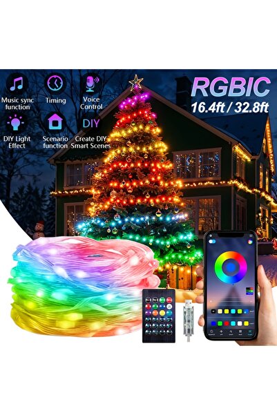 Choice أضواء سلسلة LED بطول 20 مترًا تعمل بتقنية البلوتوث ومنفذ USB، أضواء خر...