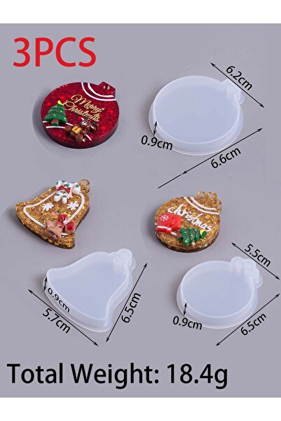 choice2 3 قطع من قوالب السيليكون الدائرية لعيد الميلاد DIY المصنوعة يدويًا عل...