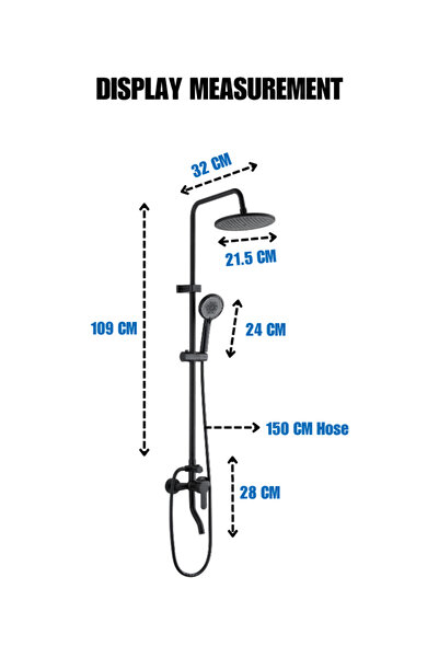 modi Shower Panel with Overhead Rain Shower & 5-Function Hand Shower –Adjustable Slider -130 cm Height