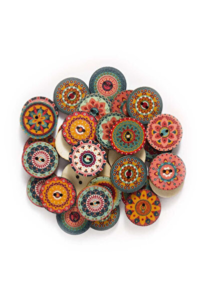 Choice 50 قطعة 20 مم، 50/100 قطعة، أغطية خشبية مطبوع بتصميم عتيق -15 مم، 20 م...