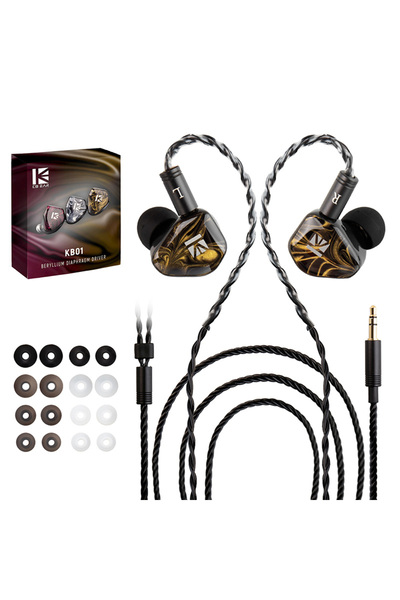 Choice سماعات أذن سلكية بمحرك ديناميكي من Gold KBEAR KB01 داخل الأذن، حجرة را...