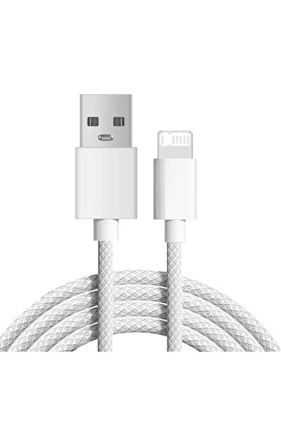 Choice كابل USB مضفر أبيض بطول 1 متر، سلك متعدد الألوان، مناسب لأجهزة iPhone ...