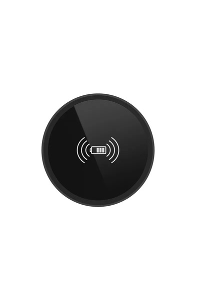 Vikefon شاحن لاسلكي مدمج أسود بقوة 15 وات مع قاعدة شحن استقرائية سريعة لأجهزة...