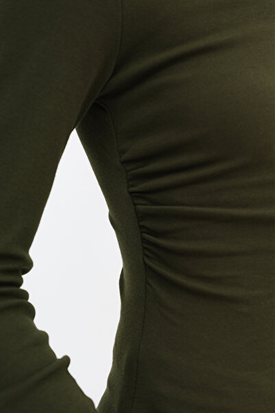 Addax Μπλούζα με μακριά μανίκια με πλισέ στο πλάι B18536