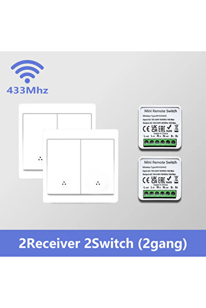 Choice 2 جهاز استقبال 2 مفتاح RF 433 ميجا هرتز لاسلكي ذكي لوحة مفاتيح إضاءة الحائط للتحكم عن بعد مرحل صغير