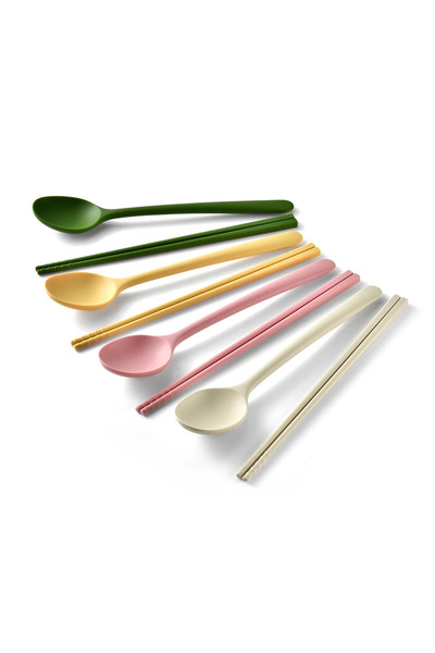 Choice 4Sets Mix Silicone Kitchen Utensil Collection for Dining Sushi Chopsticks Coffee Dessert Spoons