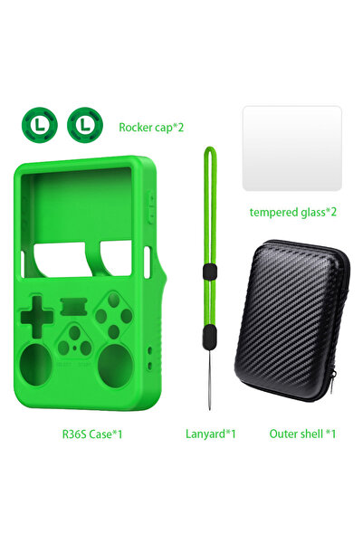 Choice Green Set Soft Silicone Skin Cover for R36S Retro Handheld Game Consol...