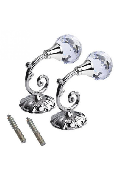 Choice حامل شماعات خطافات فضية، إكسسوارات النوافذ، قطعتان من المعدن والكريستا...