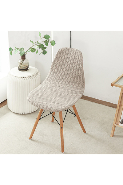 Choice غطاء كرسي طعام من الصوف القطبي 02 قطعة واحدة بلون سادة من قماش الجاكار...