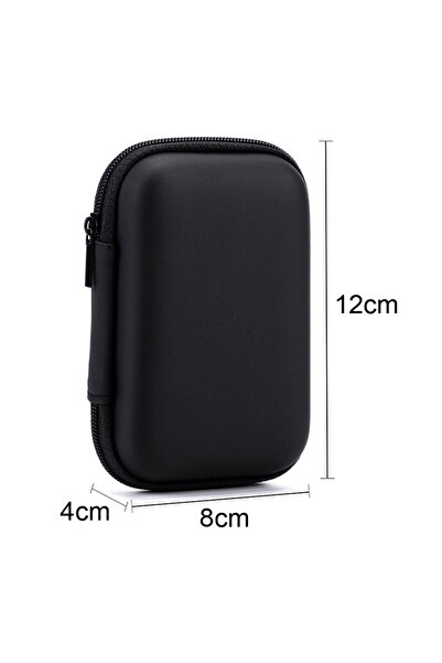 Choice Black Portable Data Cable Storage Bag Waterproof Zipper Earphone Case Universal EVA Protective Box F