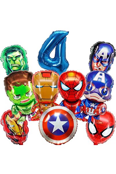 Choice as picture 4 Marvel Superhero Birthday Balloon set SpiderMan Iron Man Hulk Foil Balloon Number Ballo