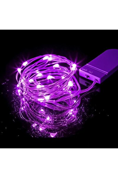 Choice سلسلة أضواء خرافية LED أرجوانية بطول 1 متر و10 مصابيح LED تعمل بالبطار...