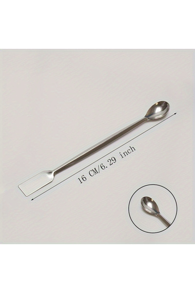 Choice 1pc Silver Stainless Steel Double-Headed Medicine Spoon - Perfect for Accurate Dosage Measurement