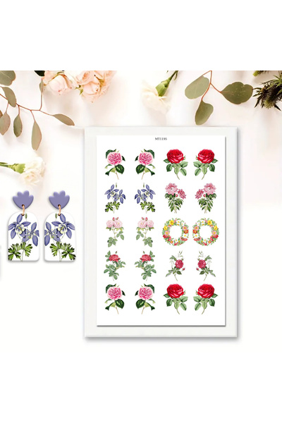 Choice 1 ورق نقل طين البوليمر، زهور/مجردة، سائل/هندسة/موضوع عيد الميلاد، قابل...