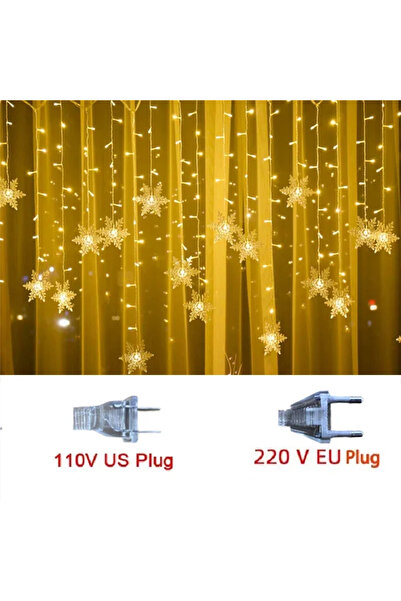 Choice زينة عيد الميلاد الدافئة 2024 ستارة نافذة ندفة الثلج أكاليل إضاءة جليد...