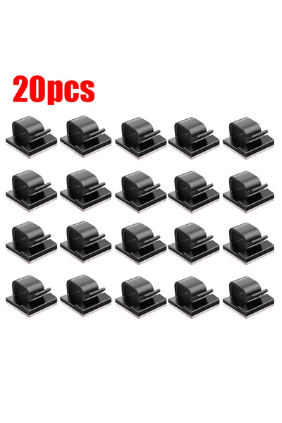 Choice أسود - 20 قطعة من 10 إلى 100 مشبك منظم كابلات لشحن USB وخطوط البيانات ...