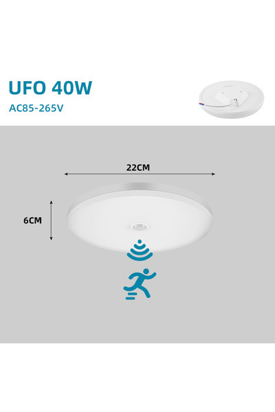 Choice مصباح LED أبيض بارد 40 واط 220 مم مستشعر حركة 85-220 فولت مصباح سقف لل...