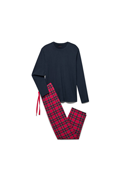 Tchibo Men's Pajamas, Blue/Checkered