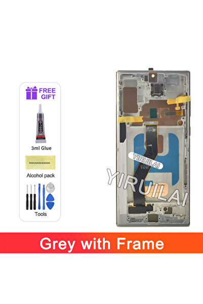 Choice1 شاشة عرض TFT Note 10 Plus بإطار رمادي مع إطار لشاشة Note10+ N975F N97...