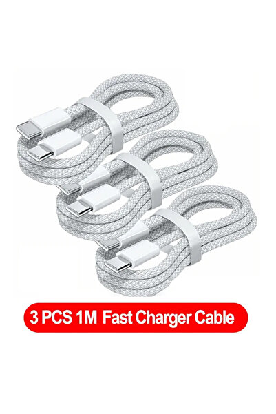 Choice 3 قطع 1 متر 3 قطع كابل USB C إلى USB C 100 واط كابل شحن سريع يدعم الشح...