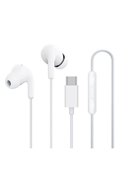 Xiaomi سماعة أذن سلكية بيضاء أصلية من النوع C مع ميكروفون وسماعات أذن رياضية ...