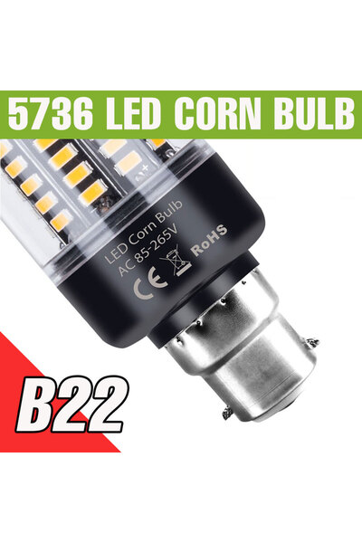 Choice 189 مصباحًا 30 وات أبيض بارد B22 لمبة ذرة LED E27/E26 E14 مصباح سقف B22 لمبات الثريا AC