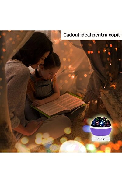 OEM 360° Star & Moon Projector Lamp – Starry Sky, 3 Colors, Batteries/USB, Rotation