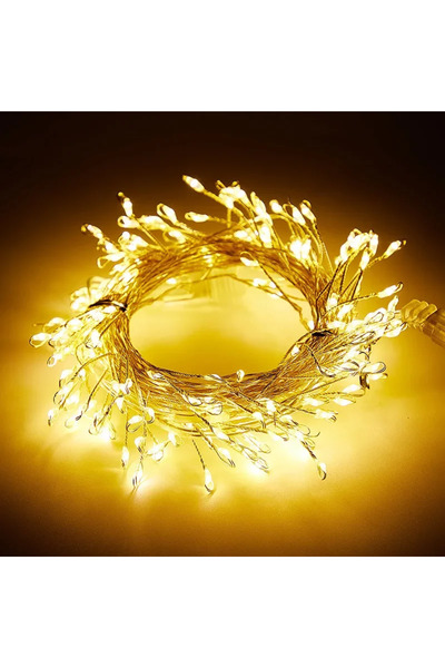 Choice سلسلة أضواء LED بطول 6 أمتار و200 مصباح LED دافئ مع جهاز تحكم عن بعد ب...