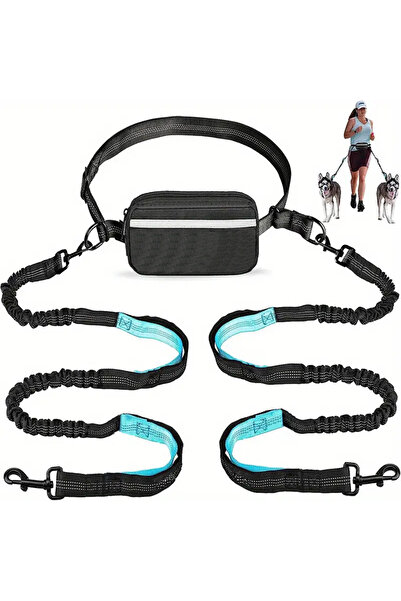 Choice مقود جري للكلاب قابل للتعديل بدون استخدام اليدين مع مقابض مزدوجة وحبل ...