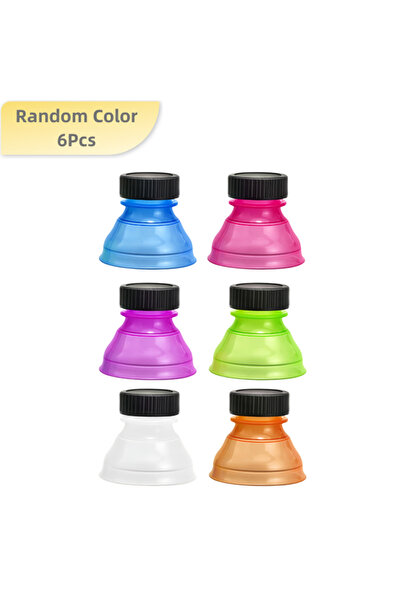 Choice لون عشوائي 6 قطع 6 قطع/12 قطعة غطاء بلاستيكي محكم الإغلاق قابل لإعادة ...