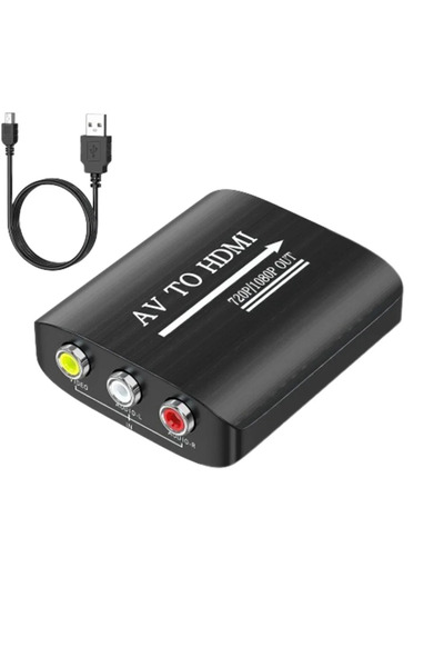 Choice محول مركب من AV إلى HDMI عالي الدقة 1080 بكسل، متوافق مع RCA إلى HDMI مع كابل USB