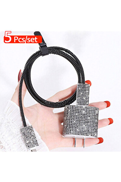 Choice 5Pcs Black 5 in 1 Charger Protective Case for iPhone 18W/20W USB C Cha...