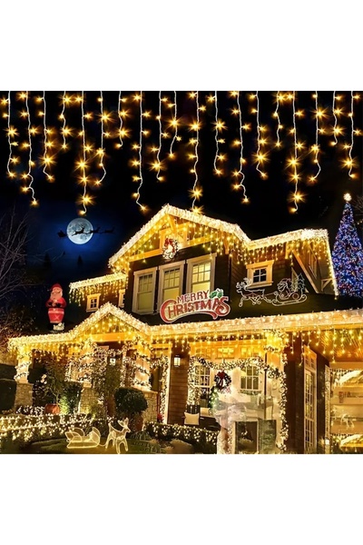 Choice أضواء سلسلة جليدية LED 2025 بيضاء دافئة بمقبس الاتحاد الأوروبي 220 فول...