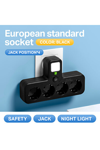 Choice قابس الاتحاد الأوروبي أسود-8024L قطعة واحدة من لوحة طاقة الاتحاد الأور...