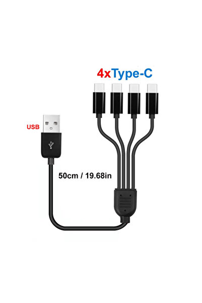 Choice كابل شحن متعدد USB C إلى Type C بطول 50 سم، كابل USB إلى 4 في 1 Micro ...