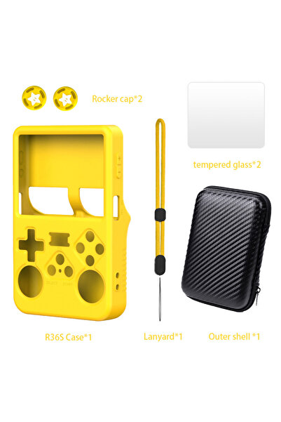 Choice Yellow Set Soft Silicone Skin Cover for R36S Retro Handheld Game Conso...