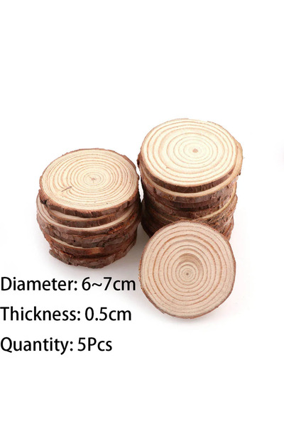 Choice5 6-7cm 5pcs 3-16CM/1-10pcsThick Natural Pine Round Unfinished Wood Sli...