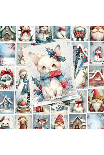 Choice 50 قطعة 50 قطعة ملصقات ثلجية لطيفة لعيد الميلاد الشتوي مقاومة للماء جر...