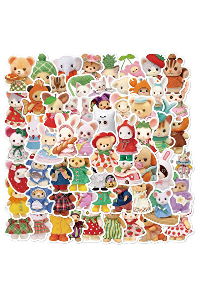 Choice MULTICOLOR 60Pcs Kawaii Calico Critters Stickers DIY Stickers Scrapboo...