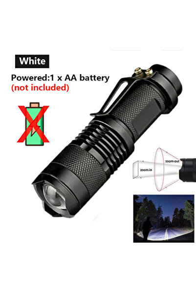 Choice كشاف زووم صغير أسود أبيض بدون بطارية مزود بمشبك لصيد النحل مع ضوء أحمر...