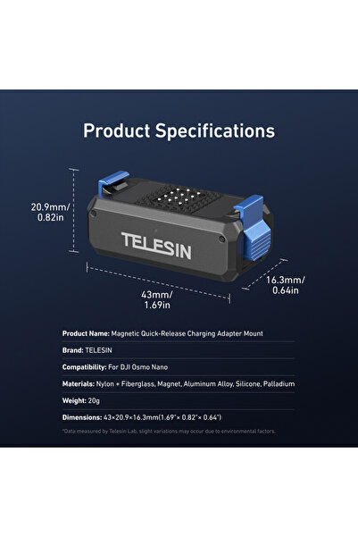 Choice Charging adapter TELESIN Magnetic Qucik Release Two Claw Charging Adap...