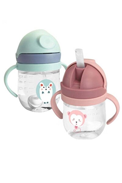 Gonice كوب شرب للأطفال من قطعتين، سعة 250 مل، شفاطة مرجحة، مقابض سهلة الإمساك...