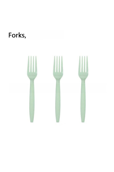 Choice1 Fork 20pcs 20pcs Light Green Lace Party Disposable Tableware Simple S...