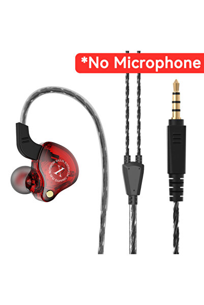 Choice سماعات رأس سلكية حمراء بدون ميكروفون للهواتف المحمولة، صوت جهير ثقيل 3...