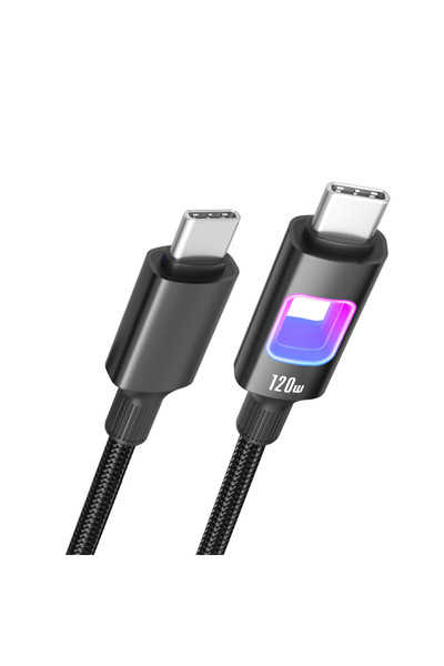 Choice 2 متر C-C أسود NNBILI كابل بيانات شحن سريع مزدوج من النوع C PD 120 واط USB C إلى C من النوع C للشحن السريع